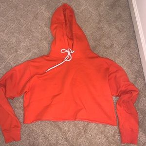 Neon orange cropped hoodie